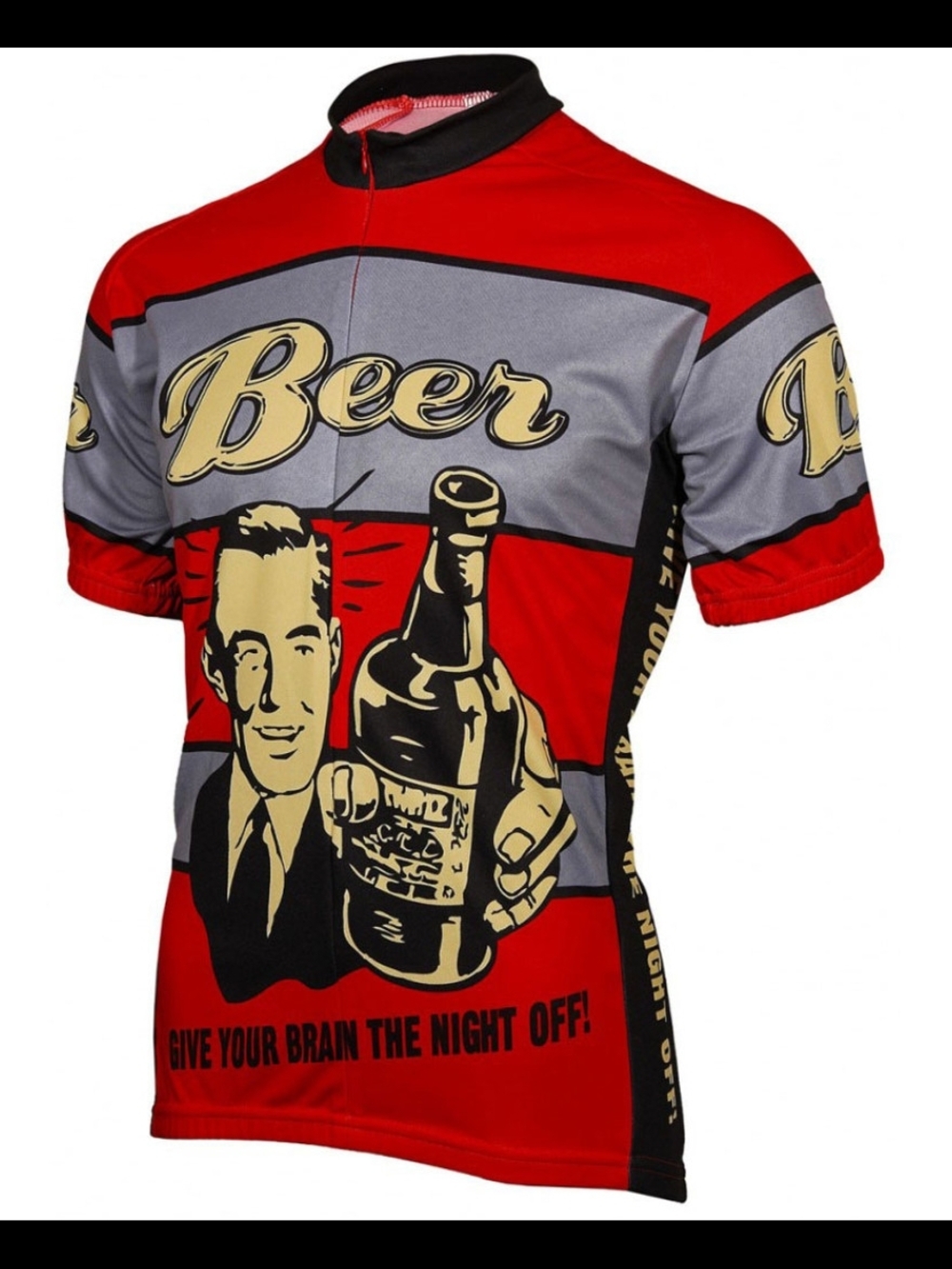 Cycling Jersey - Beer! Give Your Brain the Night Off Mens Cycling Jersey
